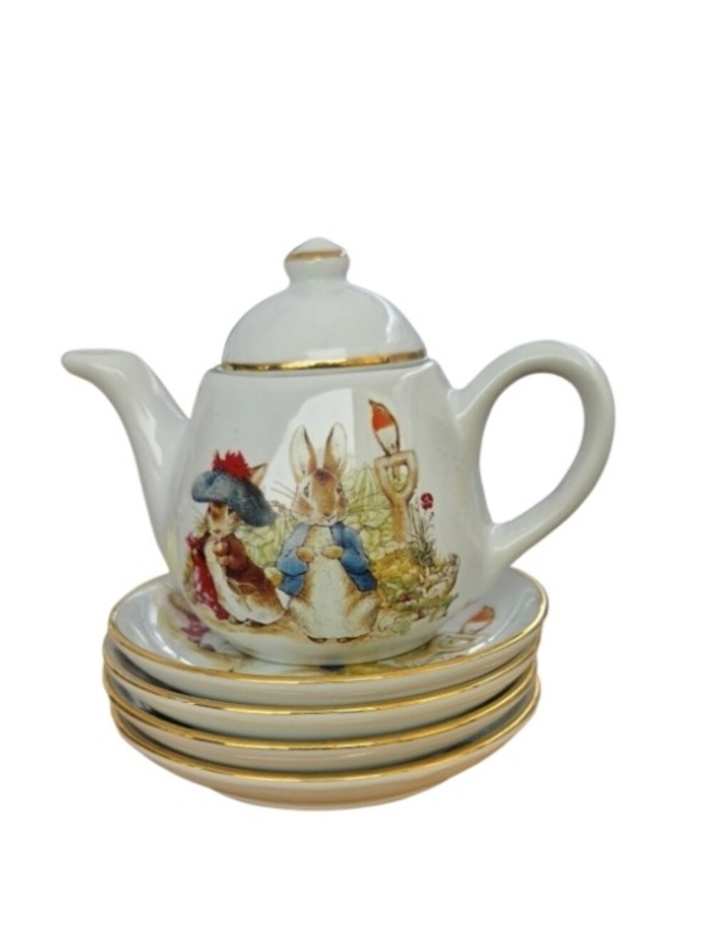 Vintage 2003 The World Of Beatrix Potter  Peter Rabbit Reutter Porzellan Tea Set